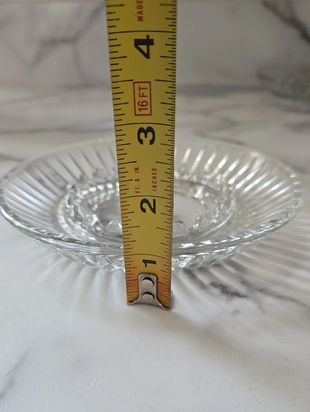 vintage mid-century pressed clear glass ashtray